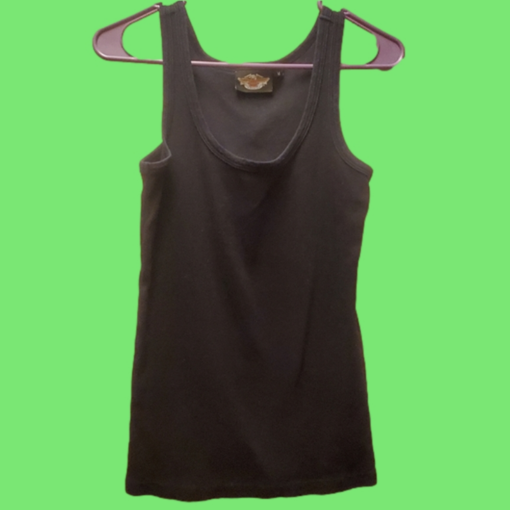 Womens size Medium Black Harley-Davidson  rubbed scoop neck tank top